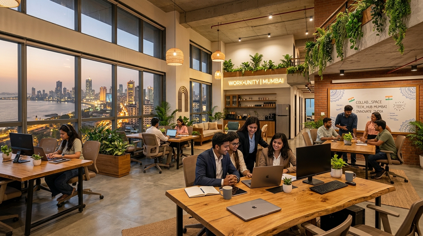 Modern coworking space in India